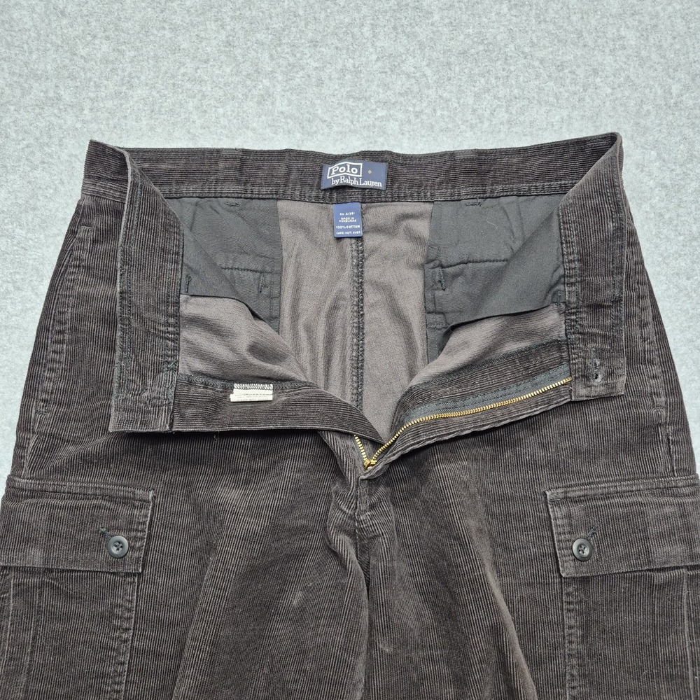 Vintage Polo Ralph Lauren Corduroy Shorts Men 35 Brown Cargo Gorpcore Skater Y2K - Picture 16 of 16